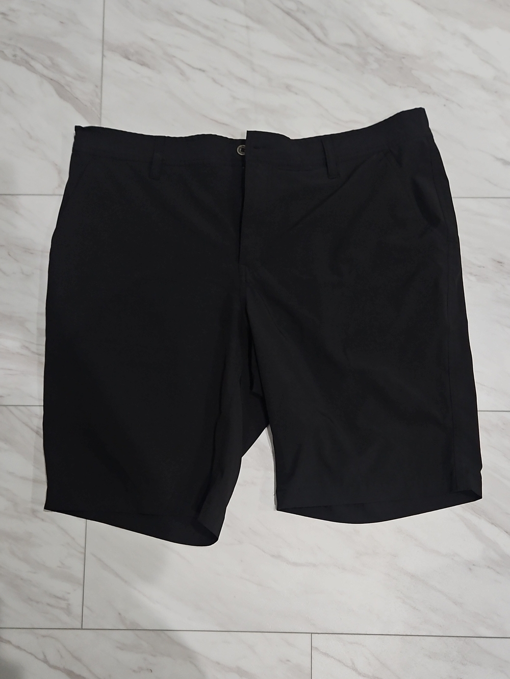 Men's Black Flat Front Performance Shorts